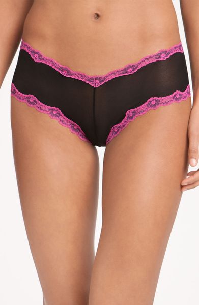 Honeydew Intimates Laceup Boyshorts in Black (black / red trim) - Lyst