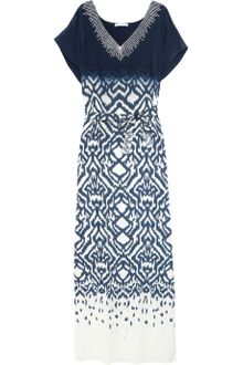 Oscar de la Renta Printed Silk Kaftan - Lyst