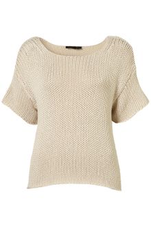 Topshop Knitted Chunky Stitch Crop Tee - Lyst