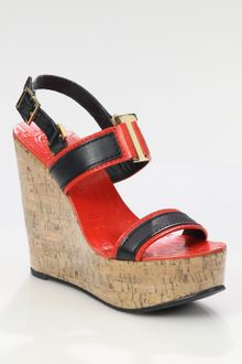 Tory Burch Angeline Leather Slingback Wedge Sandals - Lyst