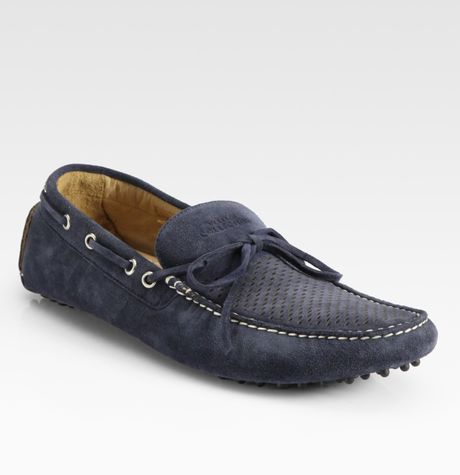 Versace Suede Drivers in Blue for Men (navy) - Lyst