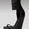 Rick Owens Ringed Anklewrap Wedge Sandal in Black - Lyst