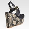 Tory Burch Angeline Snakeprint Leather Slingback Wedge Sandals in Black - Lyst