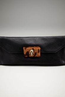 Alexander McQueen Skull-clasp Envelope Clutch - Lyst