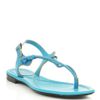 Bottega Veneta Twisted Leather Sandals in Blue (turquoise) - Lyst