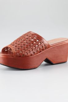 Robert Clergerie Emme Laser-Cut Wedge Slide - Lyst