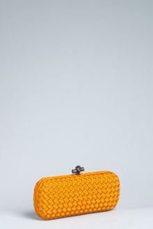 Bottega Veneta Topaze Intrecciato Silk Faille Knot Large Box Clutch - Lyst