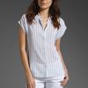Equipment Jagger Stripe Leandra Blouse in Cosmic Sky/white in White (cosmic sky & white) - Lyst