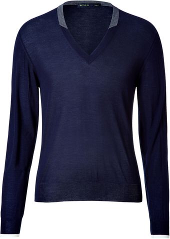  Navy V-neck Pullover 