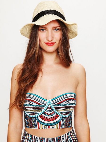 Free People Embroidered Bustier Top in Blue (blue combo) - Lyst