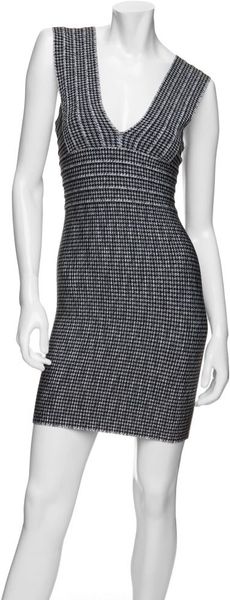  Exclusive B&w Print Bandage Mini Dress 