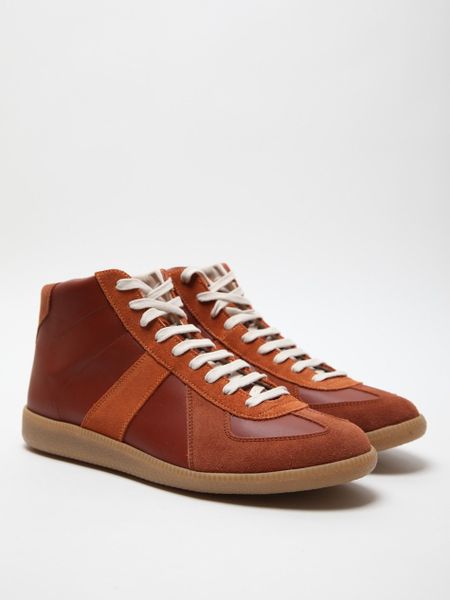 Maison Martin Margiela Mens Replica High Top Sneaker in Brown for Men (rust) - Lyst