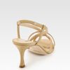 Manolo Blahnik Strappy Leather Slingback Sandals in Beige (black) - Lyst