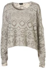 Topshop Burn Out Aztec Sweat