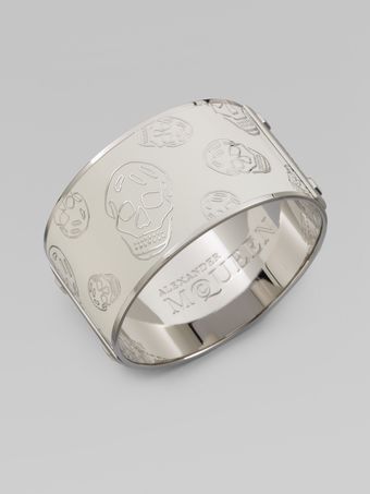 Alexander McQueen Wide Skull Bracelet - Lyst