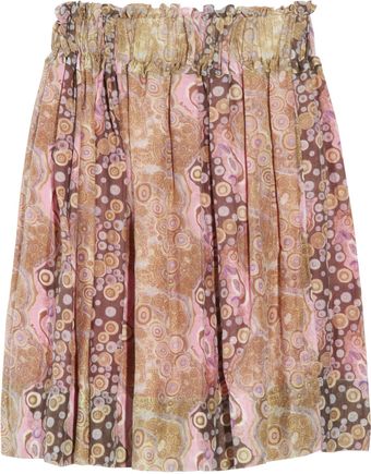 Antipodium Dreamtime Printed Cotton and Silk-blend Skirt - Lyst
