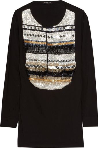Balmain Embellished Cotton Top - Lyst