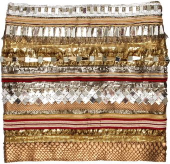 Balmain Embellished Leather and Python-effect Mini Skirt - Lyst