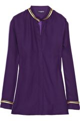 Balmain Metallic-Trim Washed-Silk Shirt