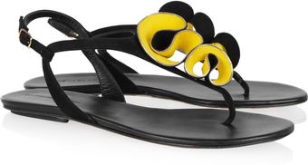 Georgina Goodman Elise Ruffled Suede Sandals - Lyst