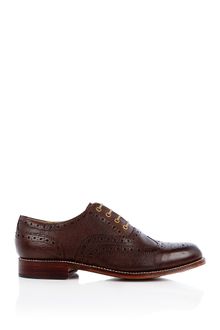 Grenson Chocolate Grain Leather William Brogues - Lyst