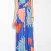 Issa False Wrap Printed Silk Jersey Maxi Dress in Blue (multicoloured) - Lyst