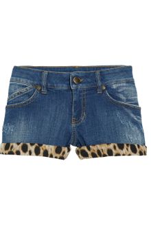 Just Cavalli Leopard-print Stretch-denim Shorts - Lyst