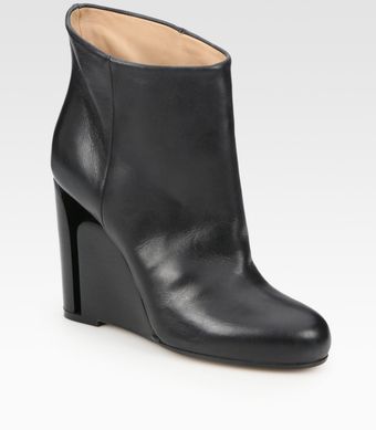  Leather Wedge Ankle Boots 