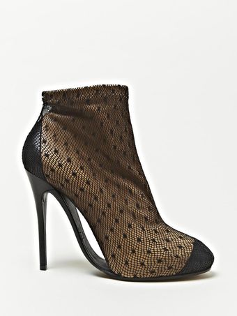  Defile Leather and Lace Arched Sole Boots 