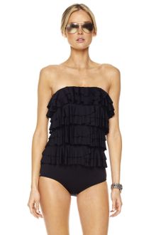 Michael Kors Cascading Ruffle Maillot Swimsuit - Lyst