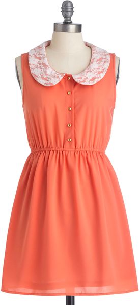 Modcloth Divine Melon Dress in Red (cream) - Lyst