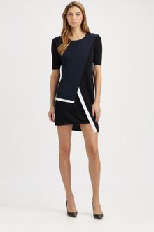 Pringle of Scotland Colorblock Faux Wrap Dress - Lyst