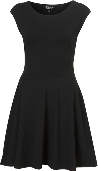 Topshop Cap Sleeve Flippy Tunic in Black - Lyst