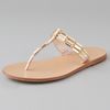 Vera Wang Lavender Rox Flat Thong Sandals in Gold (pink) - Lyst