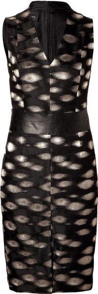 Akris Black and Gold Jacquard Dress in Black - Lyst