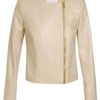 Altuzarra Lark Short Leather Jacket with Peplum in Beige - Lyst