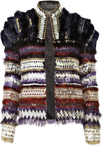 Balmain Embellished Wool-blend Jacket - Lyst