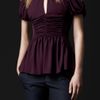 Burberry Prorsum Peplum Detail Shoulderless Top in Red (beetroot) - Lyst
