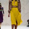 Burberry Prorsum Slash Front Silk Dress in Yellow (chrome yellow) - Lyst