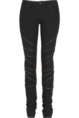Superfine Tease Zip-detailed Mid-rise Skinny Jeans