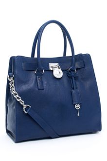 Michael Kors Hamilton Large Tote, Navy - Lyst