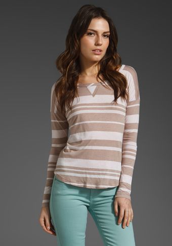  Maritime Stripe Top in Macadamia and Almond 