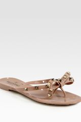 Valentino Rockstud Studded Thong Bow Jelly Flip Flops