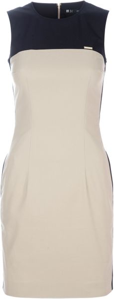 Dsquared2 Colour Block Dress in Black (beige) - Lyst