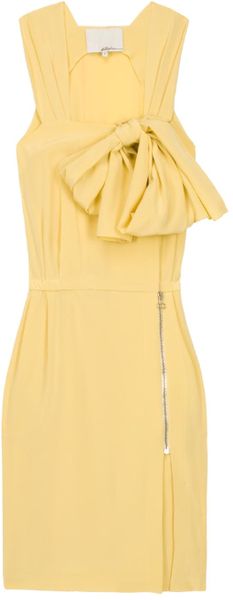 3.1 Phillip Lim Silk Cdc Overlap Dress in Yellow - Lyst