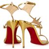 Christian Louboutin Lady Max 100 Spikeembellished Metallic Leather Sandals in Gold - Lyst