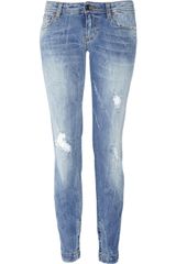 Dolce & Gabbana Distressed Low-rise Skinny Jeans
