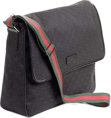 black leather gucci man bag