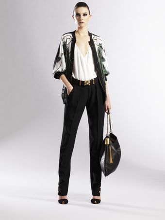 Gucci Silk Crepe De Chine Bomber - Lyst