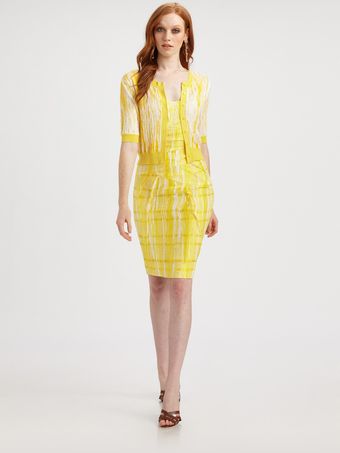 Oscar de la Renta Shibori Print Cardigan - Lyst